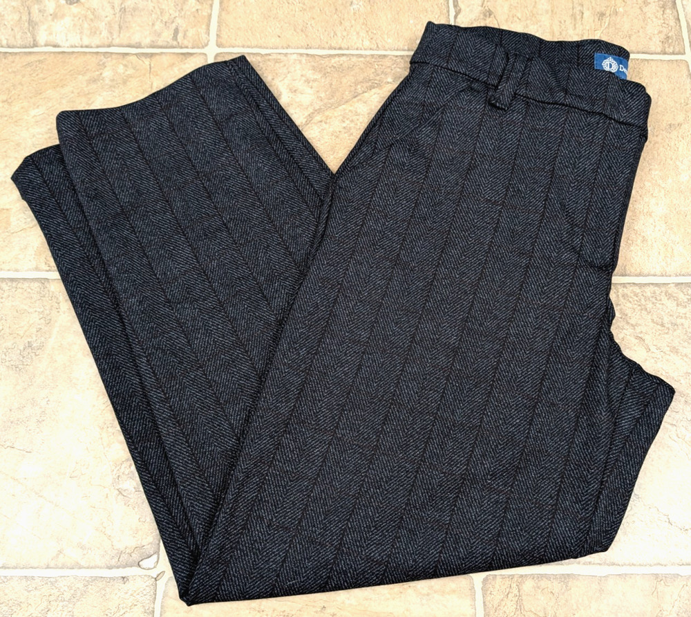 Democracy sz 6 Ankle knit Pants stretchy plaid print mid rise gray black 3763